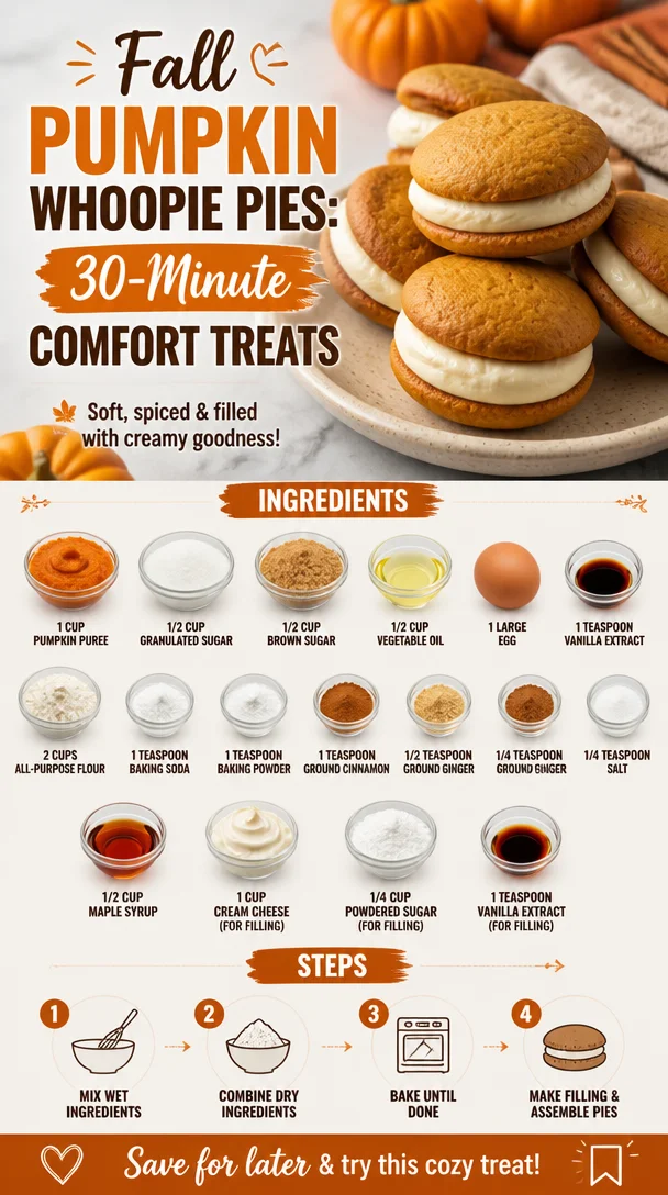 Delicious fall pumpkin whoopie pies served on a rustic plate