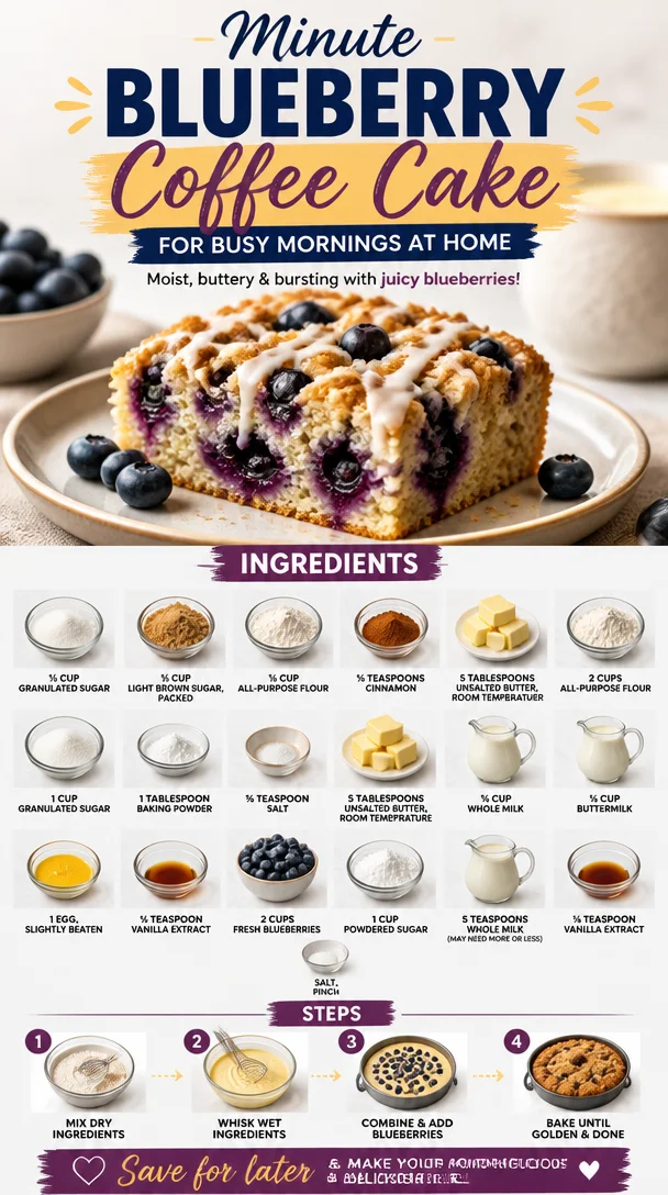 Quick blueberry coffee cake recipe for busy mornings
