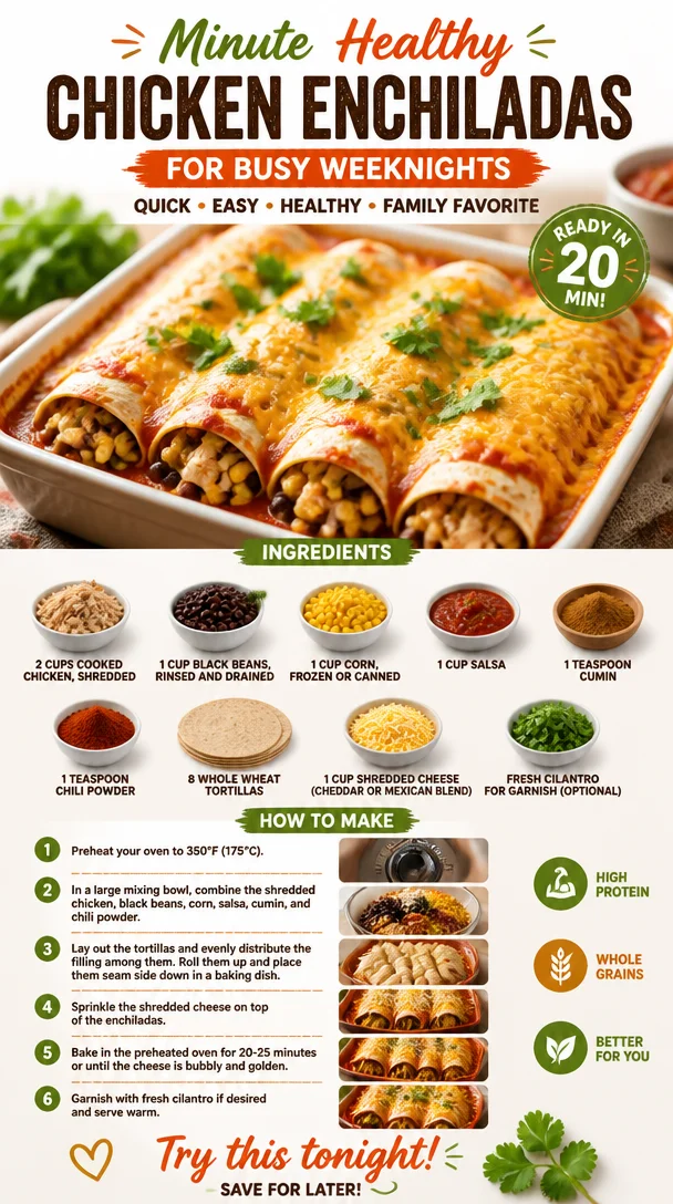 Delicious and easy chicken enchiladas on a plate, ideal for busy weeknights.