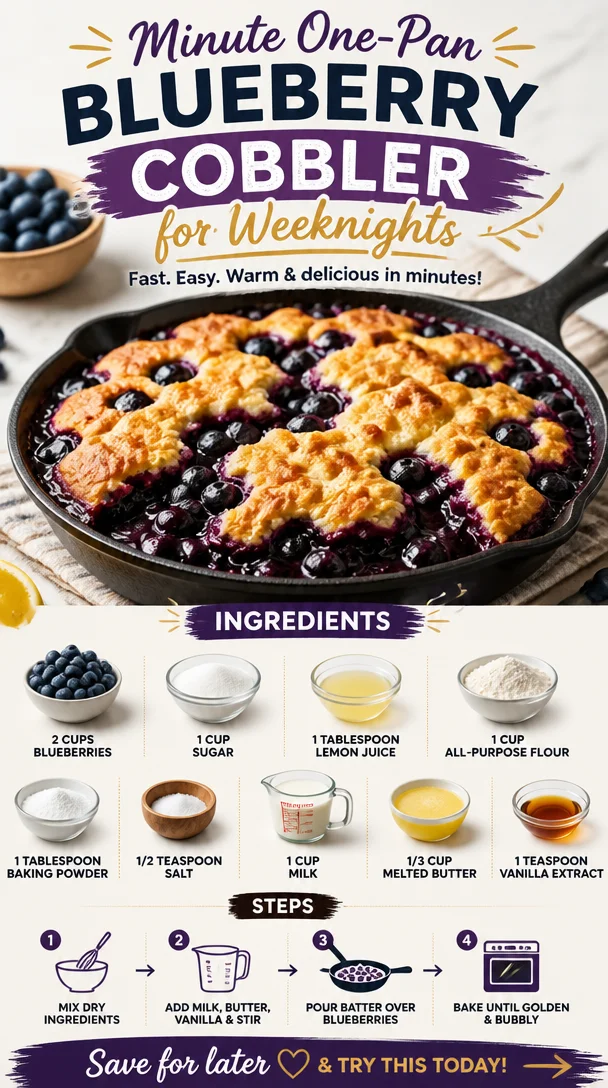Easy one-pan blueberry cobbler for quick weeknight desserts