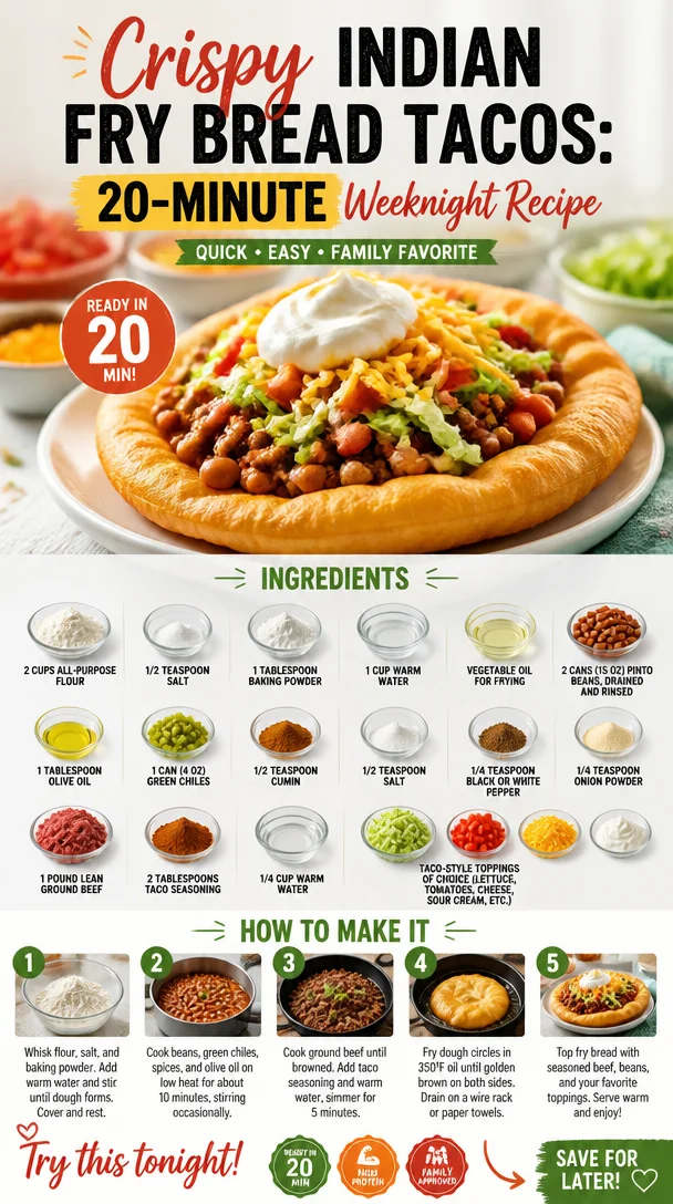 Crispy Indian fry bread tacos served with toppings on a plate