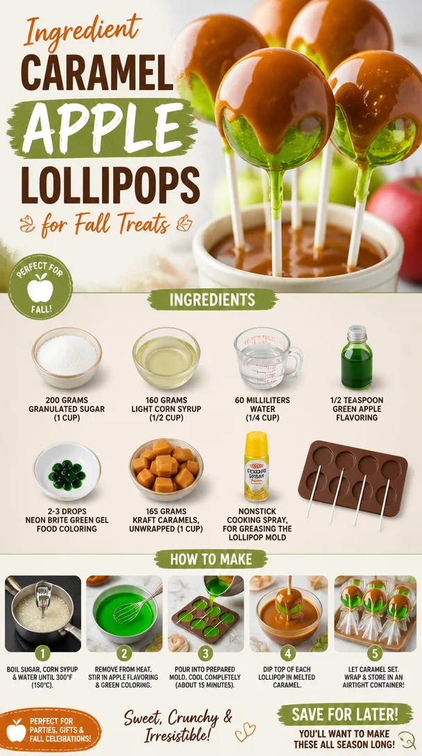 Delicious Caramel Apple Lollipops for fall treats