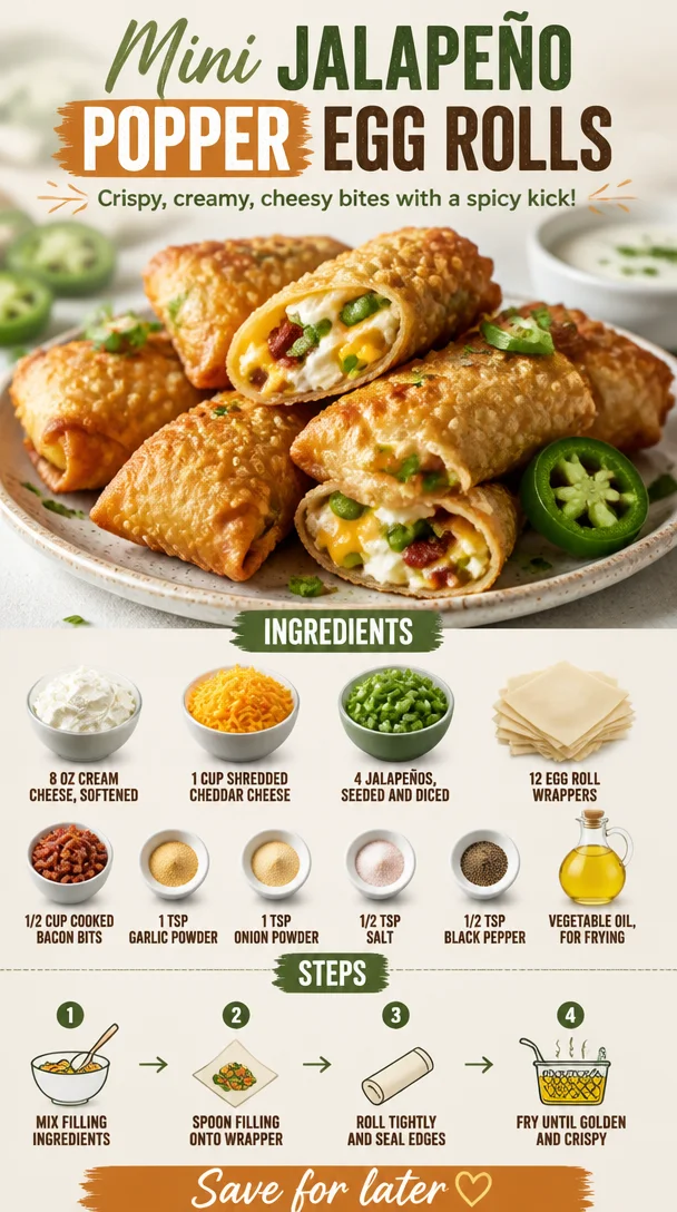 Mini Jalapeño Popper Egg Rolls on a plate, garnished and ready to serve.