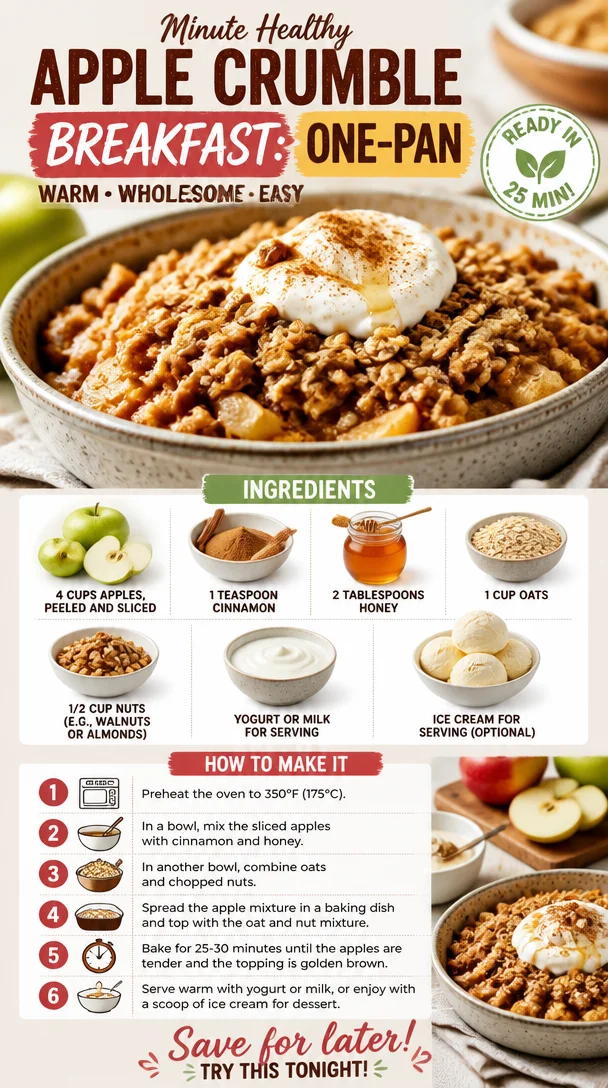 Healthy one-pan apple crumble breakfast recipe