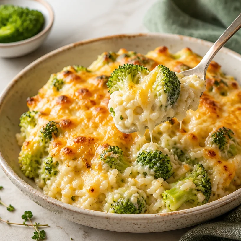One-Pan Cheesy Broccoli Rice Casserole for a quick dinner