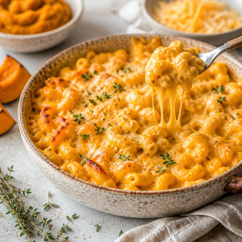 One-Pan Creamy Pumpkin Mac and Cheese, a comforting fall dish