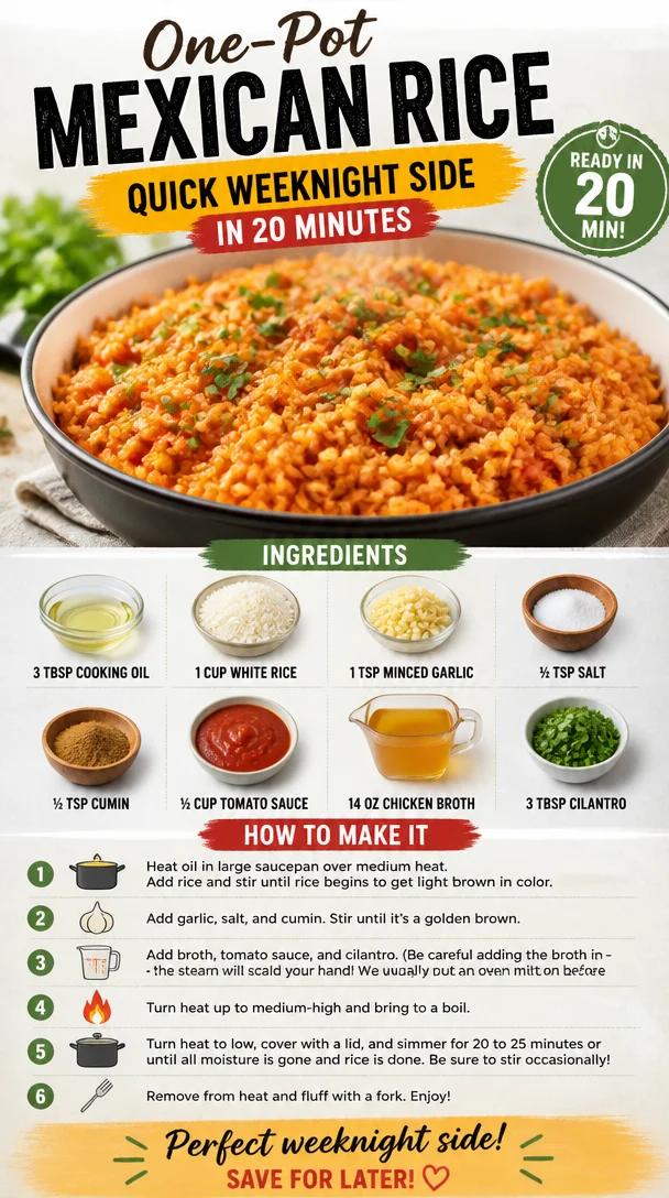 One-pot Mexican rice dish ready to serve in 20 minutes