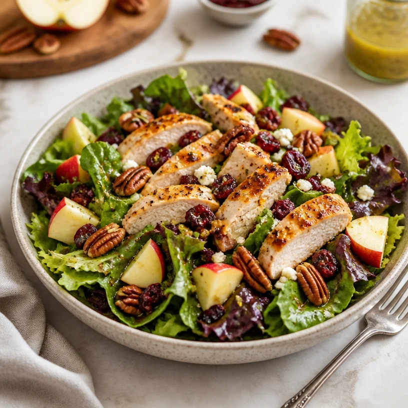 Harvest Chicken Salad prepared in 15 minutes, perfect for busy nights.