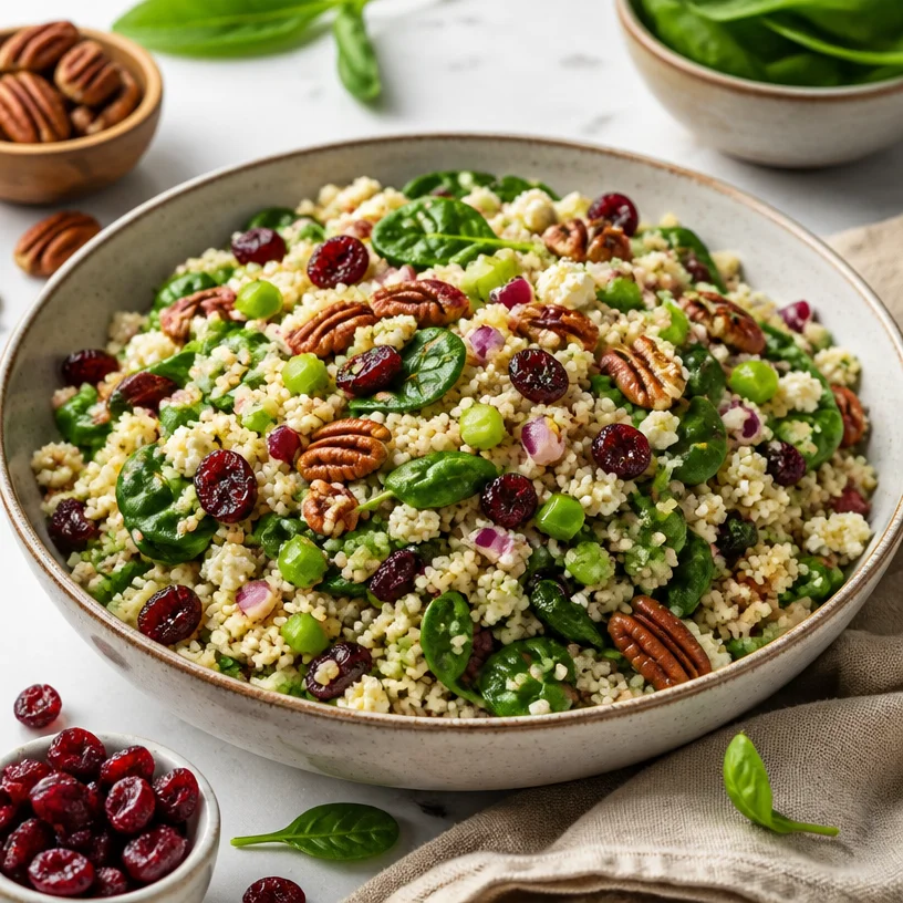 Colorful Ingredient Harvest Couscous Salad for meal prep