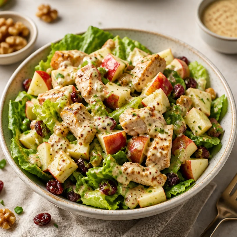 Delicious Maple Dijon Chicken Salad ready for a weeknight meal.