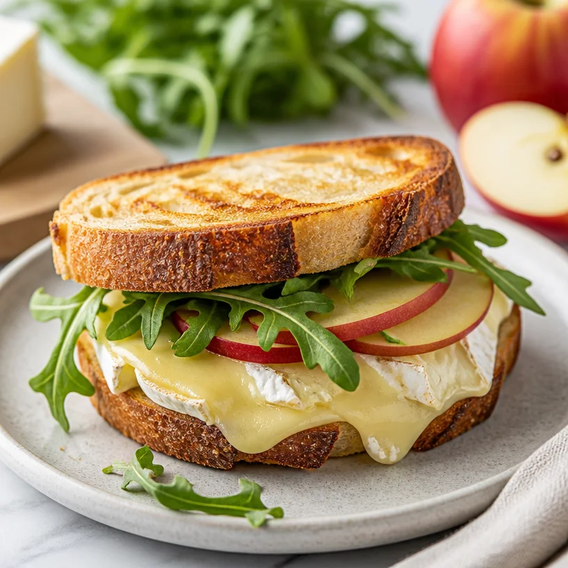 Delicious Apple Brie Sandwich on rustic bread, perfect for quick weeknight meals.