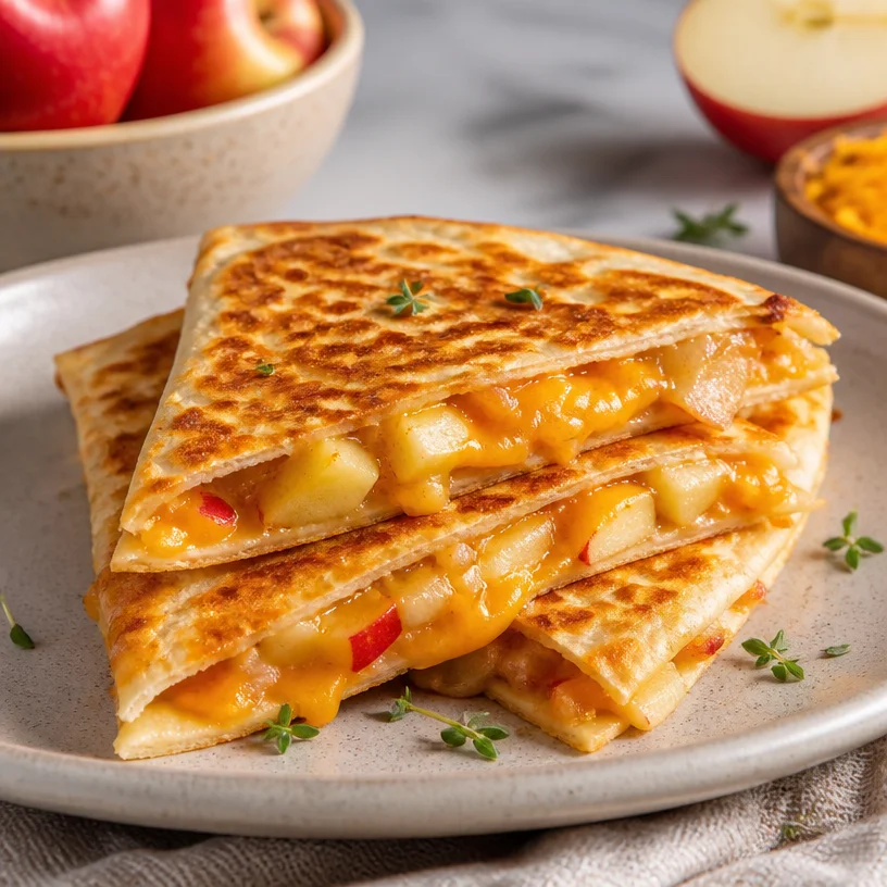 Delicious Apple Cheddar Quesadilla ready in minutes for busy weeknights