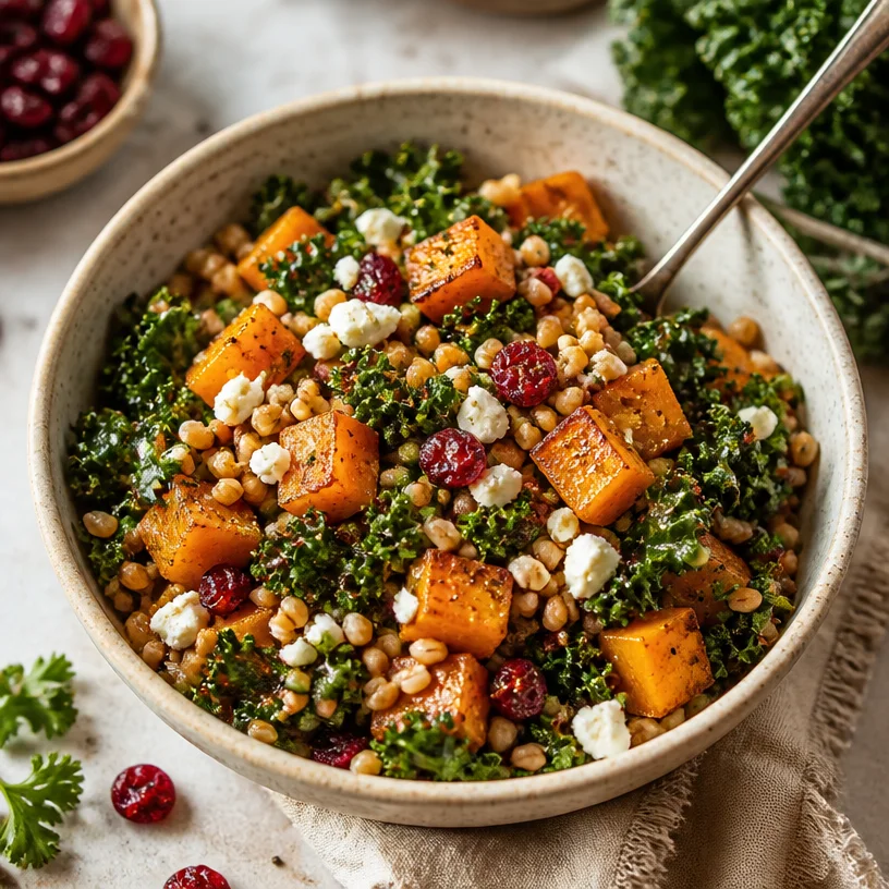 Hearty Minute Autumn Grain Bowl with seasonal ingredients