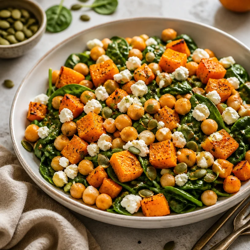 Minute Autumn Pumpkin Chickpea Salad for healthy meal prep