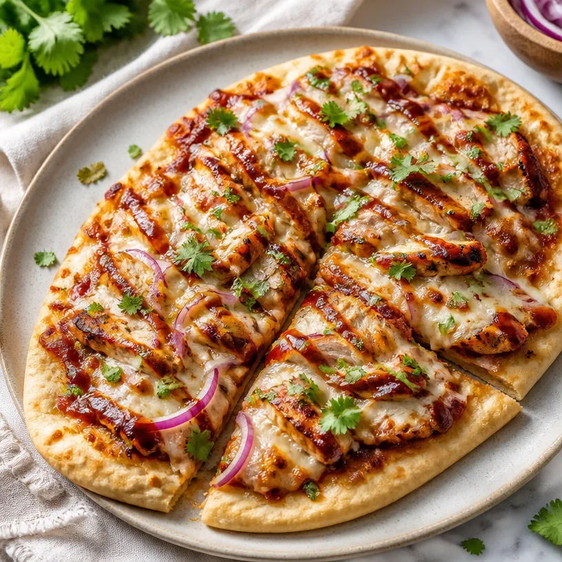 Delicious Minute BBQ Chicken Flatbread ready for a busy weeknight dinner