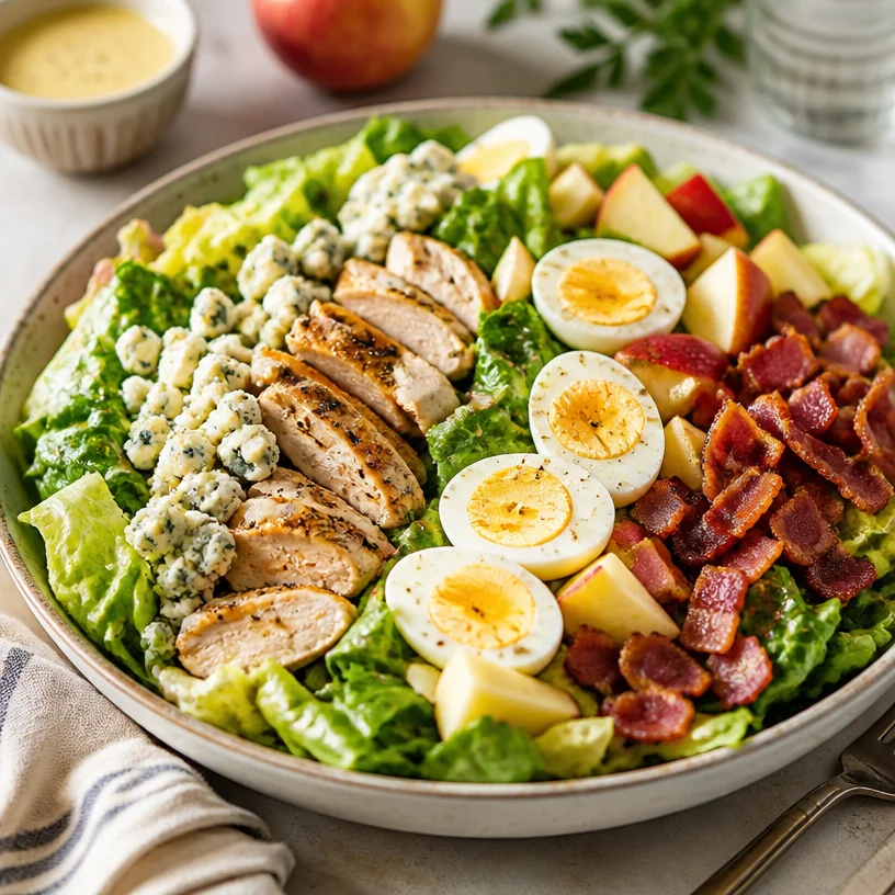 High-protein Minute Harvest Cobb Salad with fresh vegetables and toppings