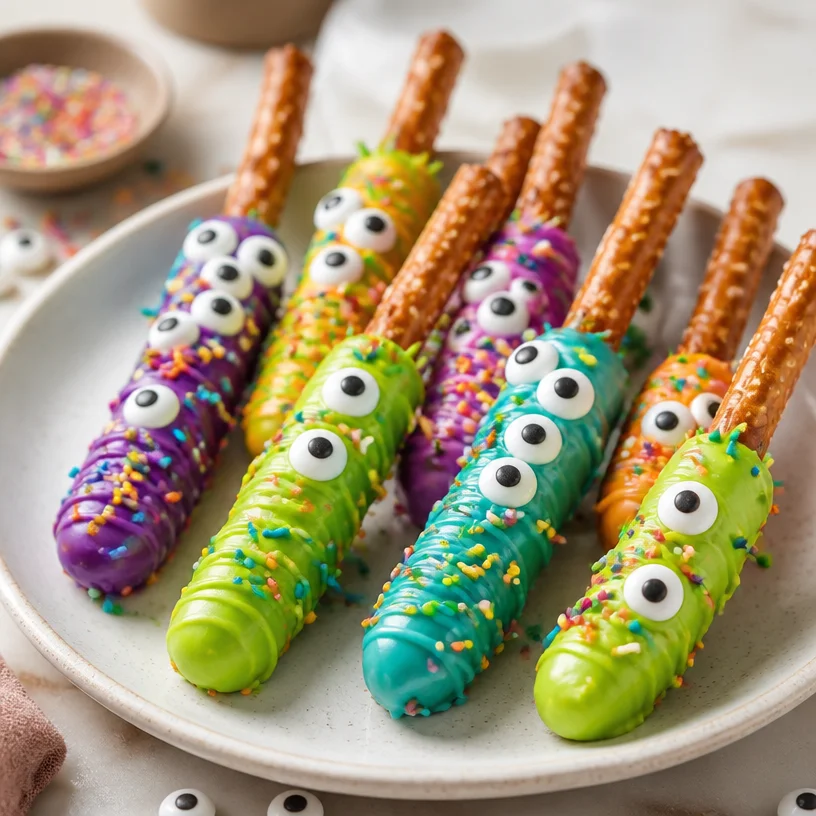 Crispy Minute Monster pretzel rods, a kid-friendly snack for all ages.