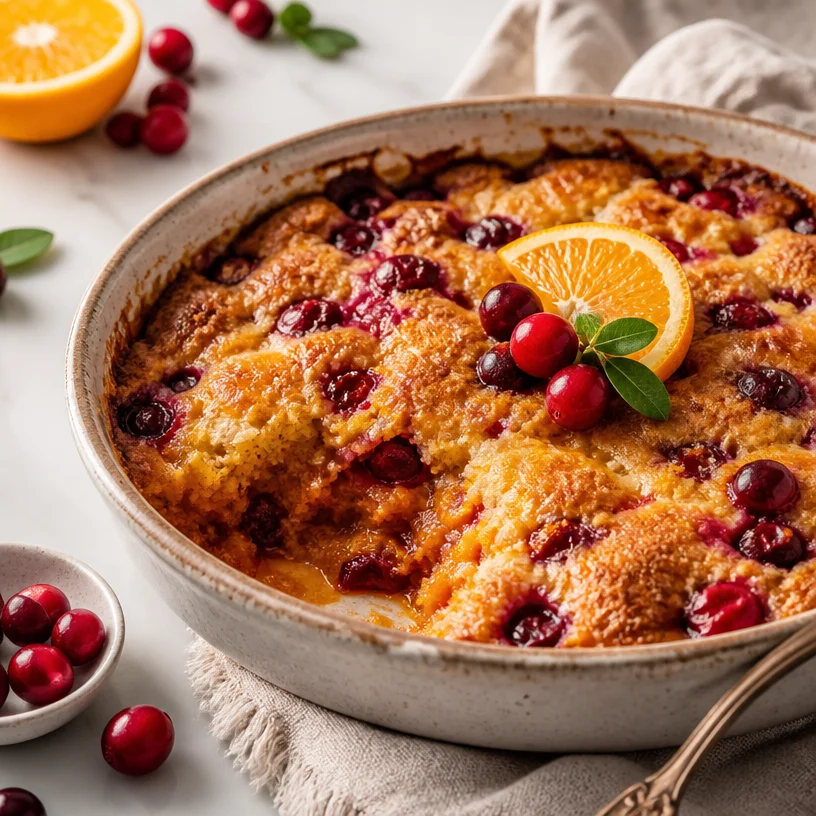 One-Pan Pumpkin Orange Cranberry Dump Cake for a festive dessert