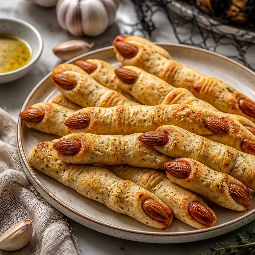 Spooky Witch Finger Breadsticks for Halloween parties
