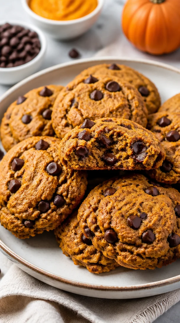 Protein-packed pumpkin chocolate chip cookies for healthy meal prep